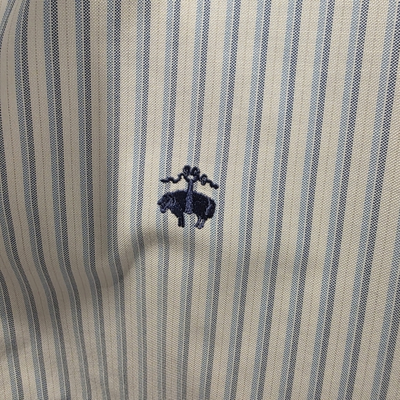 Brooks Brothers White and Blue Striped Button Down Shirt - Picture 3 of 6